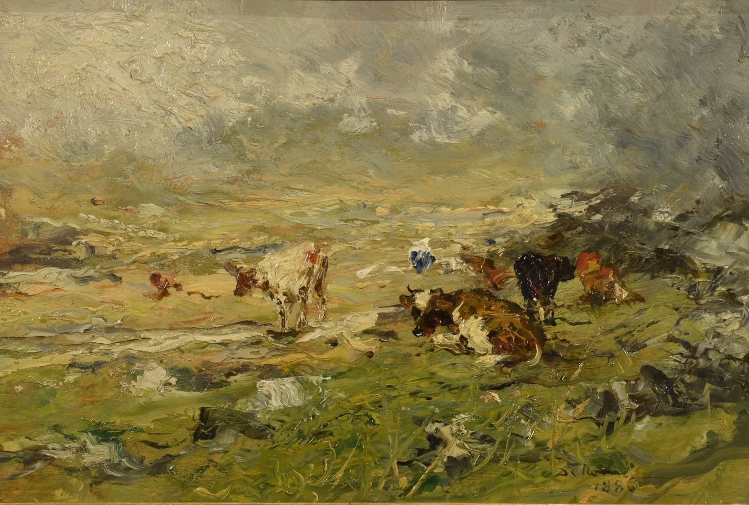 Paesaggio montano con mucche al pascolo - Museo del Territorio Biellese, Biella